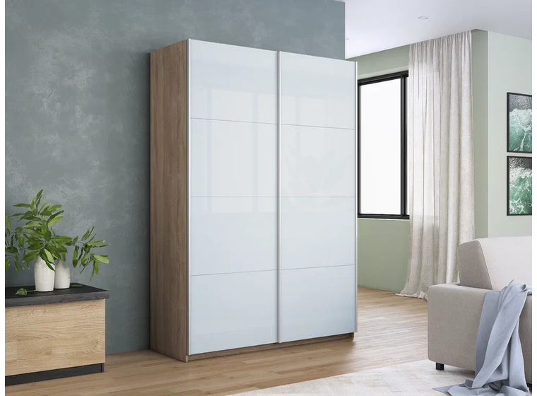 Прайм 2-х дверный (фасад стекло белое)