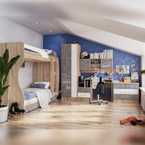 Модульная детская Колибри с двухъярусной кроватью